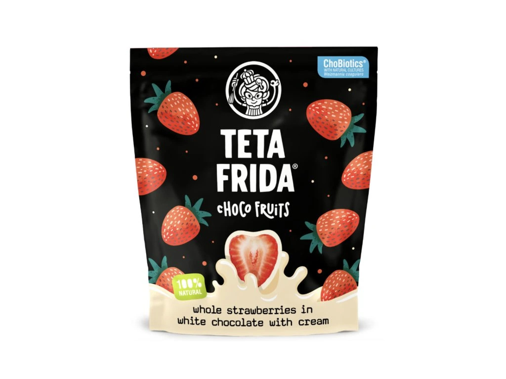 teta frida lyofilizované ovoce - jahody - bílá čokoláda